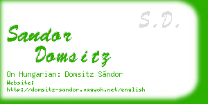 sandor domsitz business card